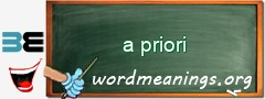 WordMeaning blackboard for a priori